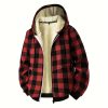 New Men’S Lamb Fleece Jacket, Cardigan Hoodie for Autumn And Winter, Warm And Lined