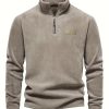 Men’s Winter Warm Jacket with Stand Collar & 1u002F4 Zipper Front – Thickened Shelling Coat, Machine Washable for Cold Weather, Outdoor Activities, Casual Wear (Regular Fit)