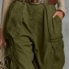 Women’s Heavy-Duty Pants with Cuffed Ankle – Solid Color Trousers, Machine Washable All-Season Casual Wear for Professional, Outdoor & Everyday Use – Non-Stretch Workwear (No Elastic)